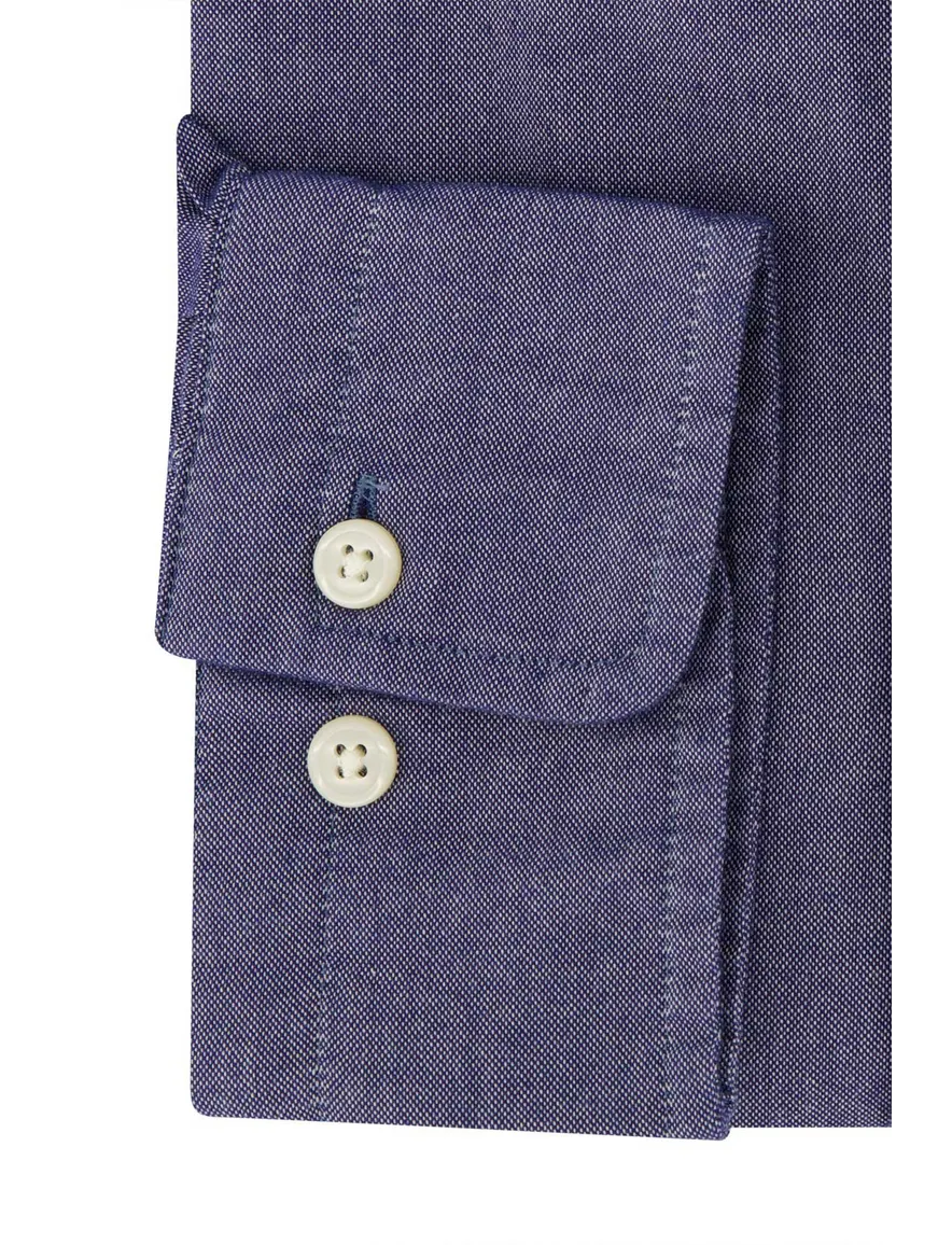Gant casual overhemd Oxford blauw effen katoen