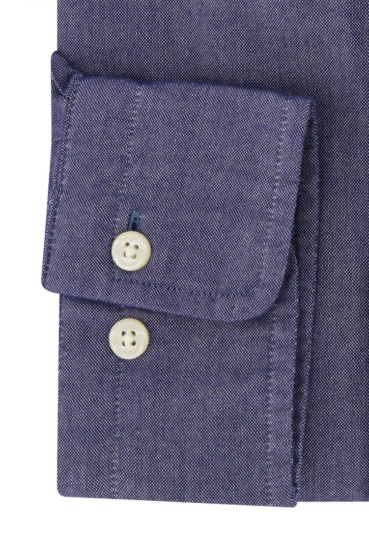 Gant casual overhemd Regular Fit blauw effen katoen witte knopen