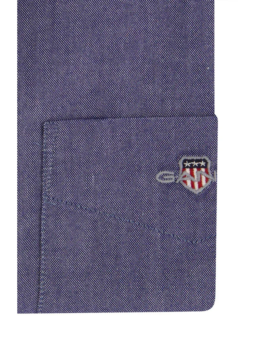 Gant casual overhemd Oxford blauw effen katoen