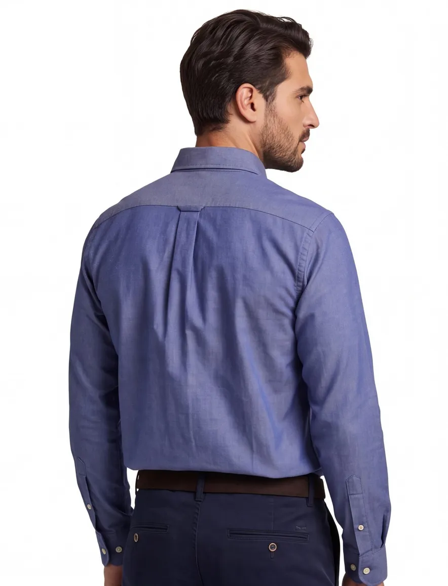 Gant overhemd blauw effen