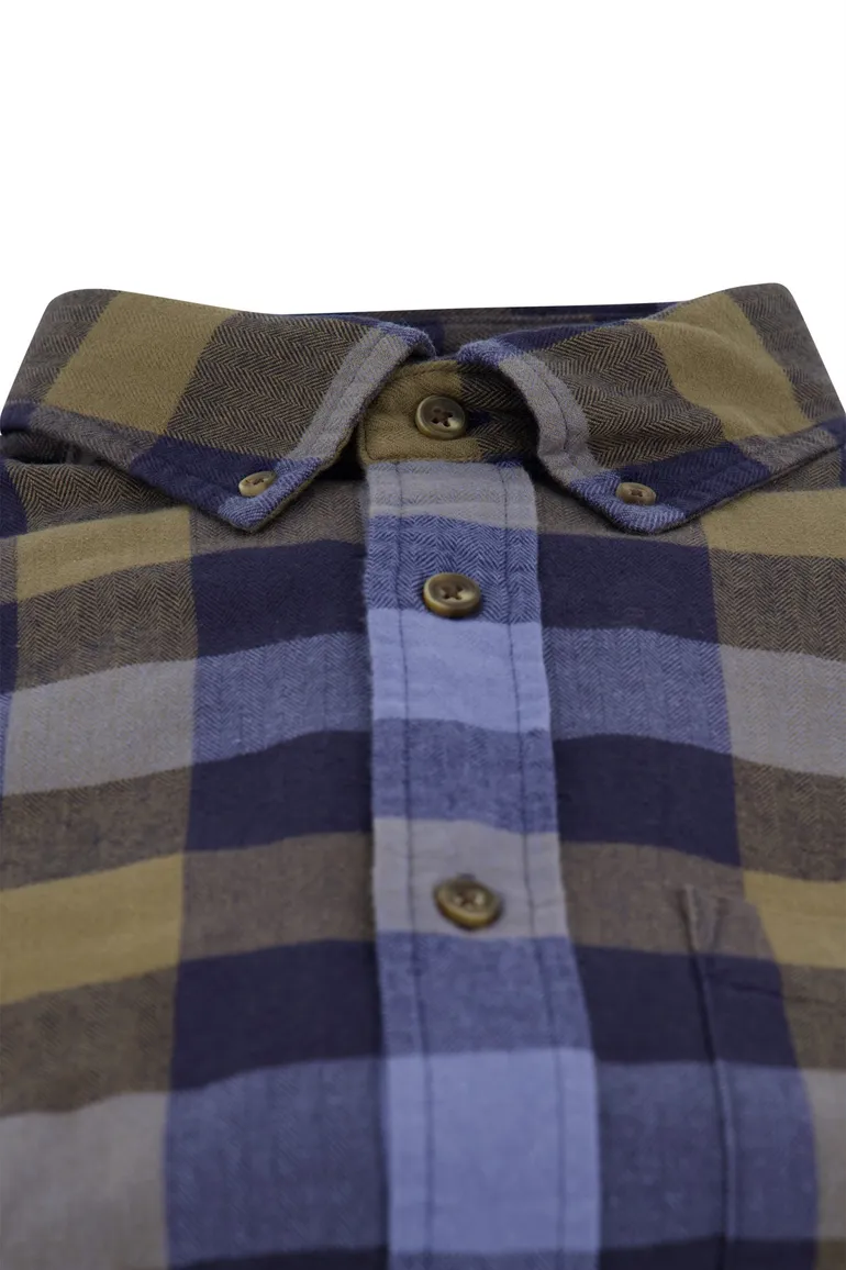 Gant overhemd donkerblauw geel geruit button-down