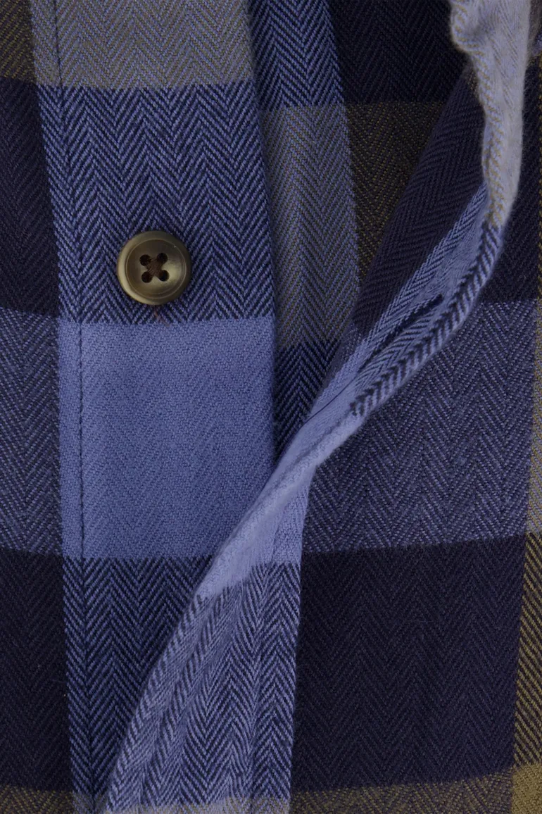 Gant overhemd donkerblauw geel geruit button-down