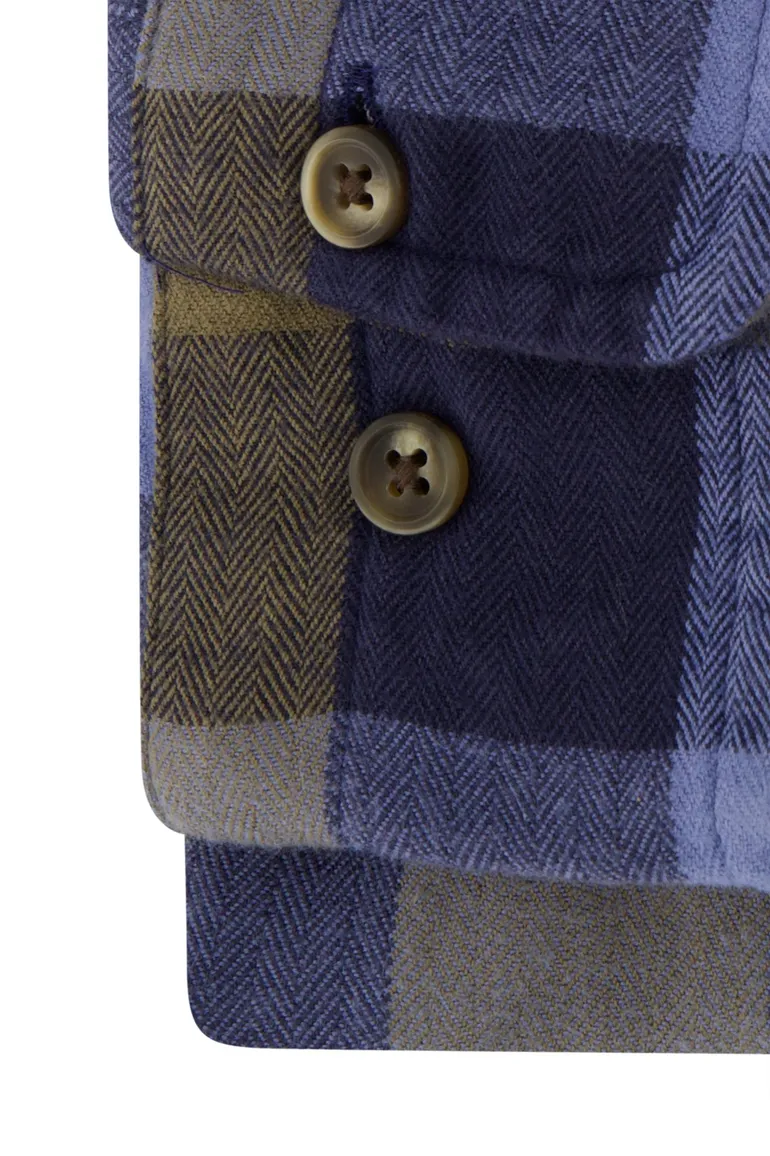 Gant overhemd donkerblauw geel geruit button-down