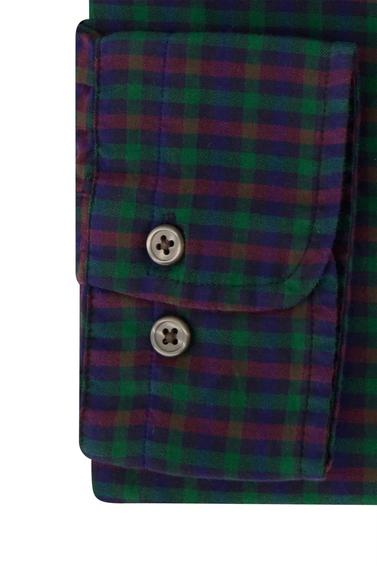 Gant normale fit casual overhemd donkerblauw geruit katoen