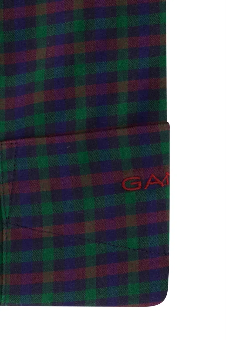 Gant normale fit casual overhemd donkerblauw geruit katoen