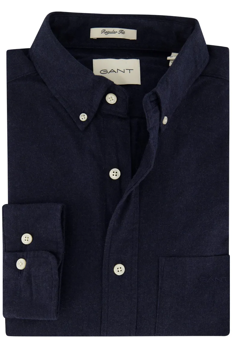 Gant overhemd donkerblauw borstzak button-down