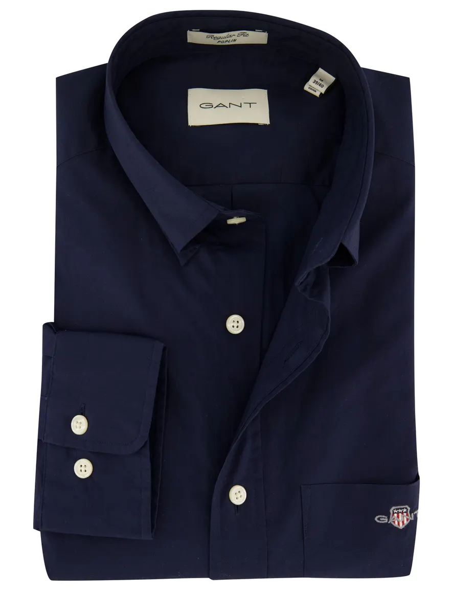 Gant overhemd Regular Fit donkerblauw