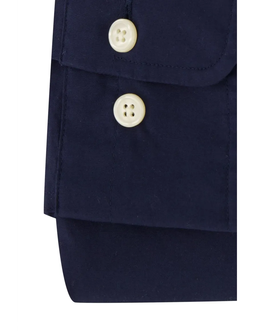 Gant casual overhemd normale fit donkerblauw effen