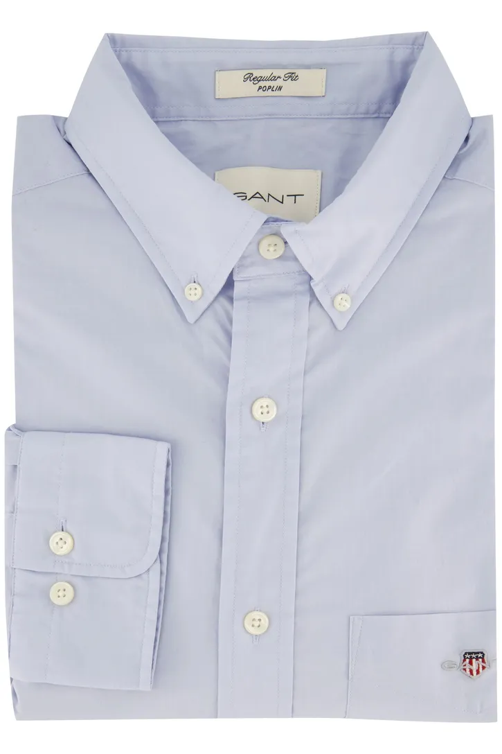 Gant overhemd Regular Fit normale fit lichtblauw katoen