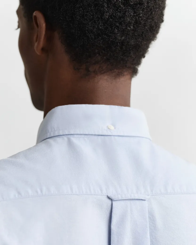 Gant casual overhemd Regular Fit lichtblauw effen katoen