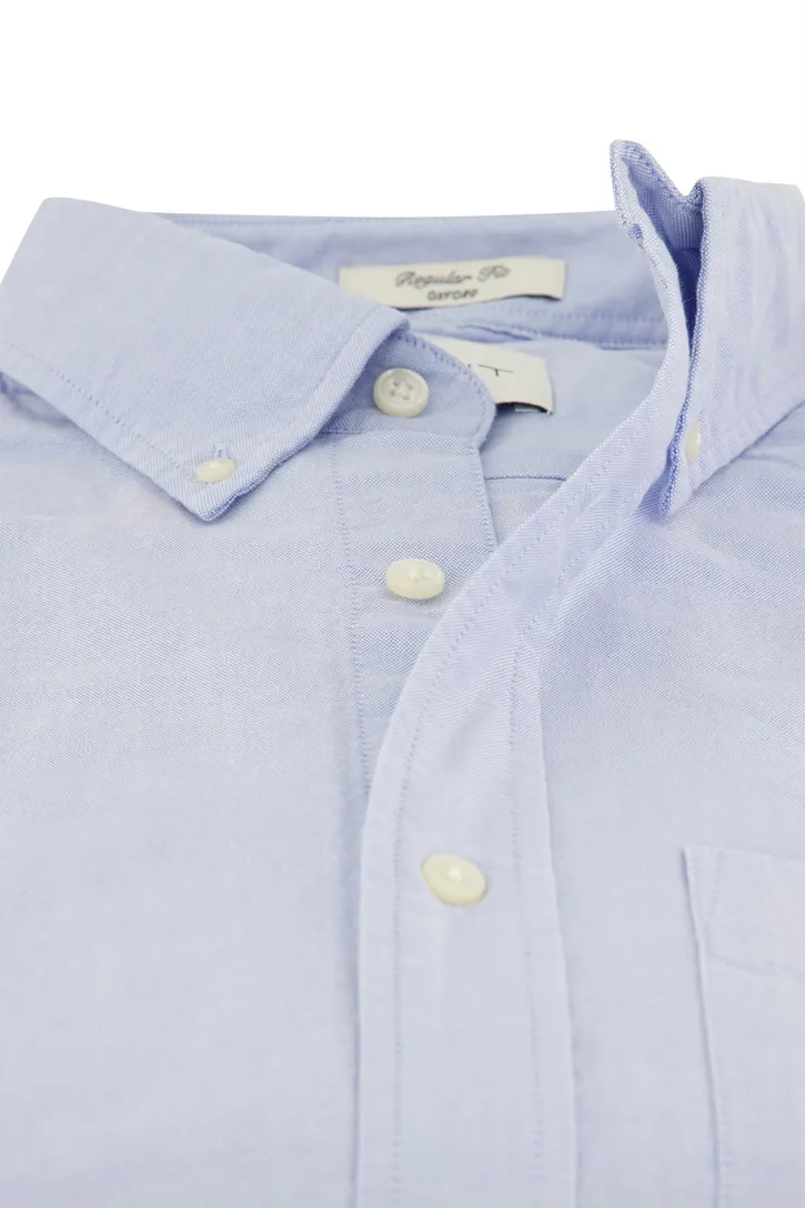 Gant casual overhemd Regular Fit lichtblauw effen katoen