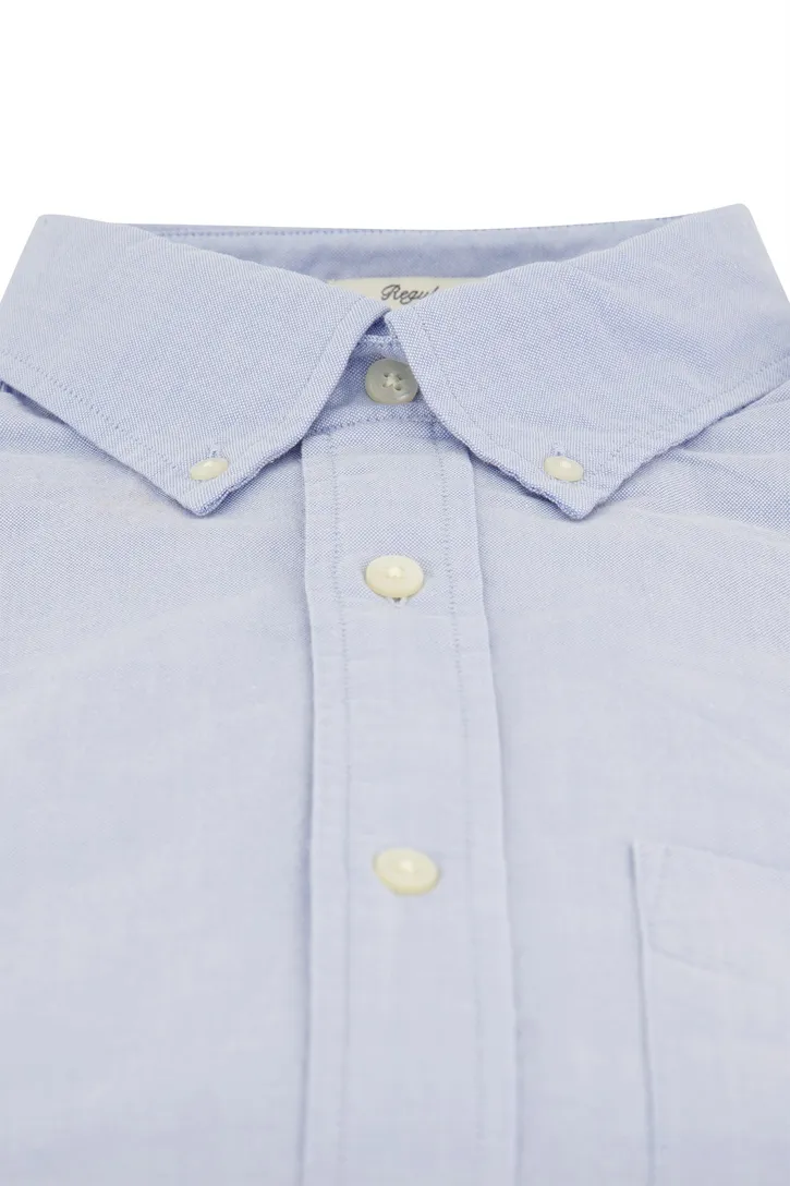 Gant casual overhemd Regular Fit lichtblauw effen katoen