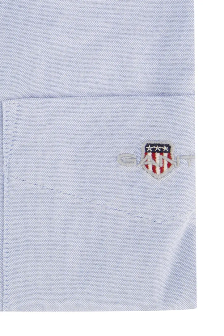 Gant casual overhemd Regular Fit lichtblauw effen katoen