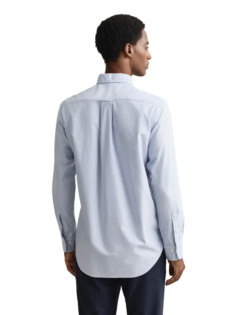 Gant casual overhemd Regular Fit lichtblauw effen katoen