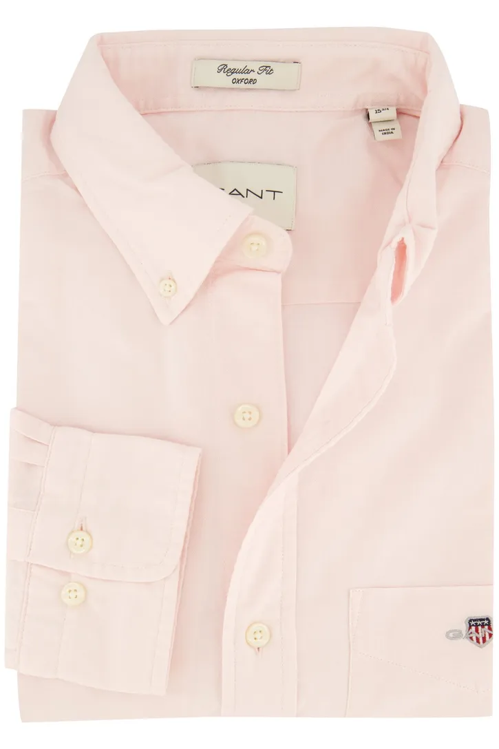 Gant casual overhemd Regular Fit lichtroze effen met borstzak