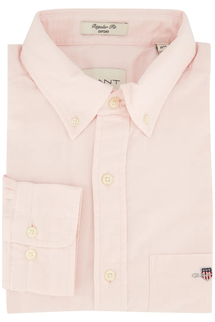 Gant casual overhemd Regular Fit lichtroze effen met borstzak