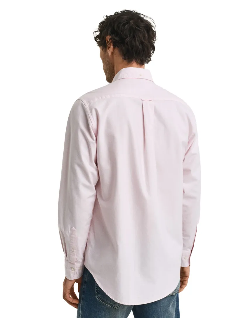Gant casual overhemd Regular Fit lichtroze effen met borstzak