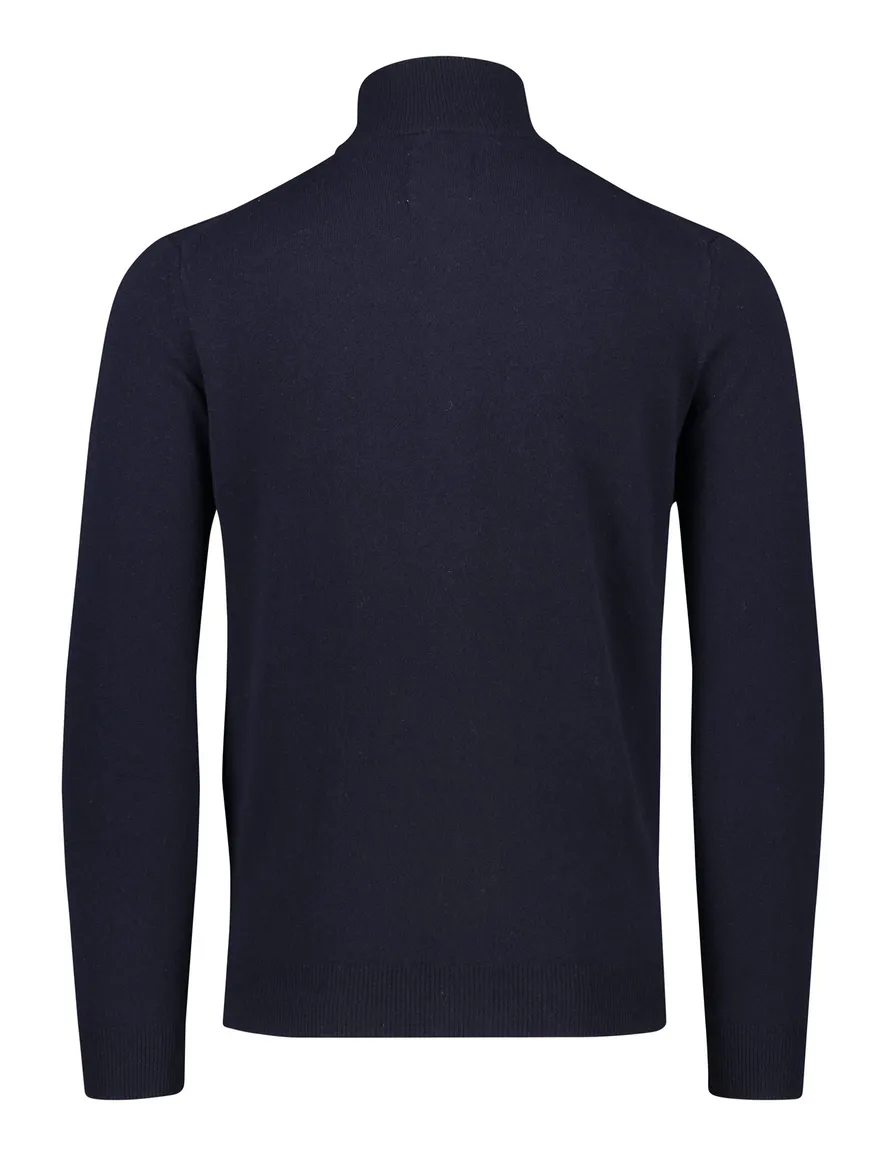 Gant vest opstaande kraag navy rits uni lamswol