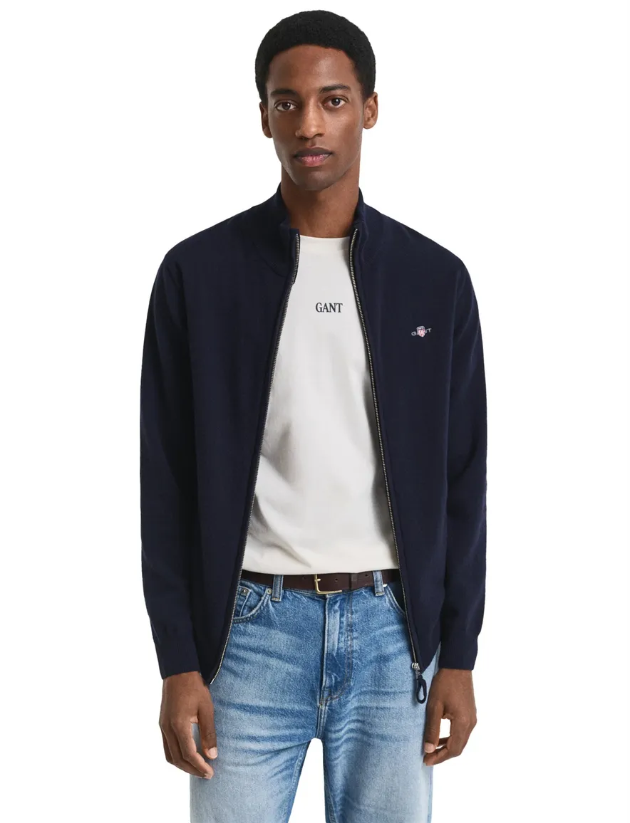 Gant Vest donkerblauw lamswol