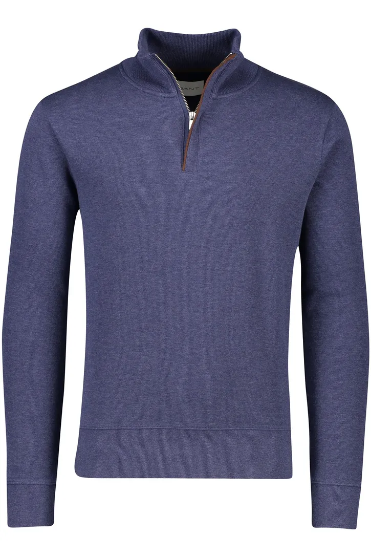 Gant trui opstaande kraag katoen blauw