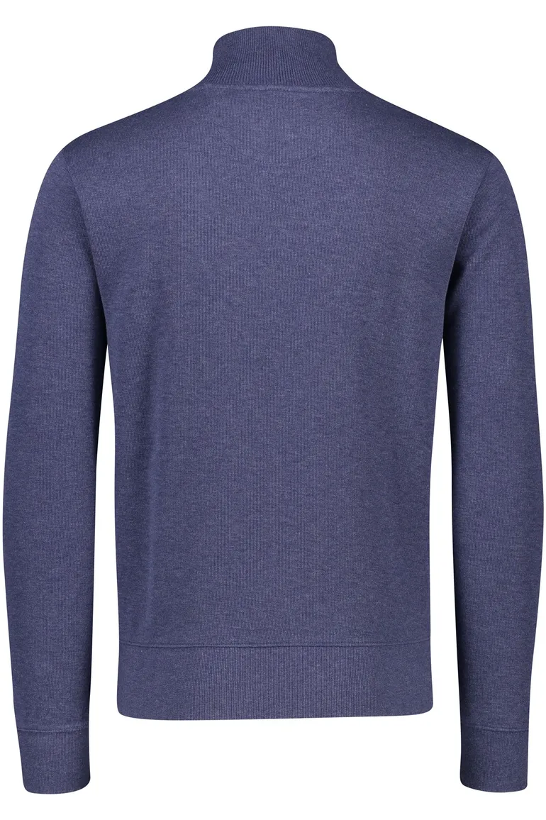 Gant katoenen trui opstaande kraag blauw
