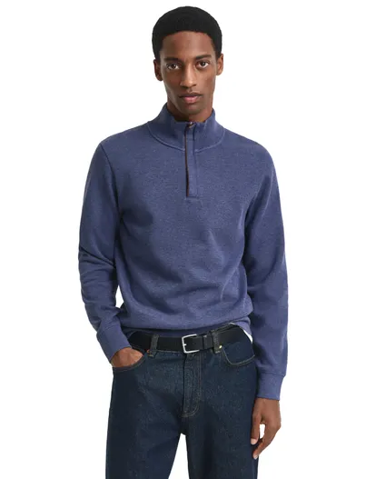 Gant Gant katoenen trui opstaande kraag blauw