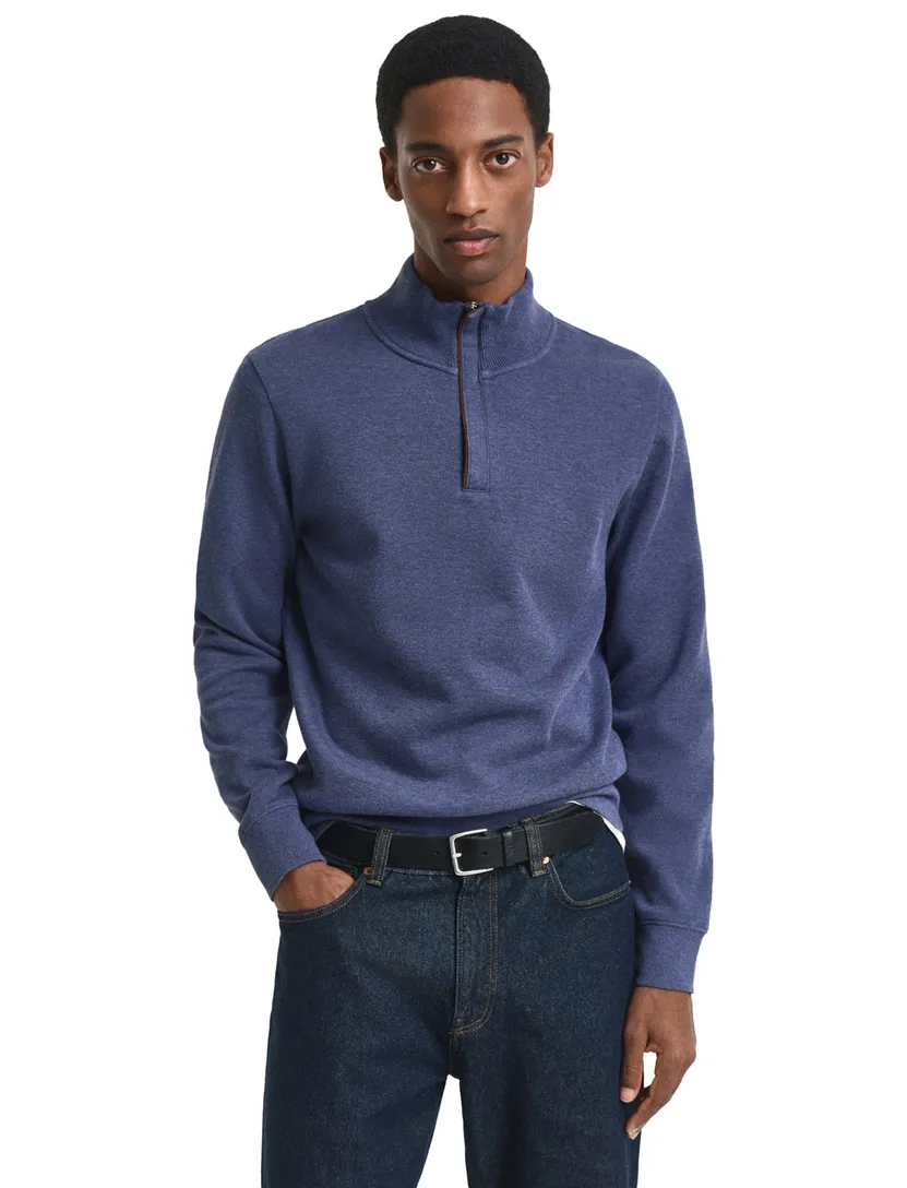 Gant trui opstaande kraag katoen blauw