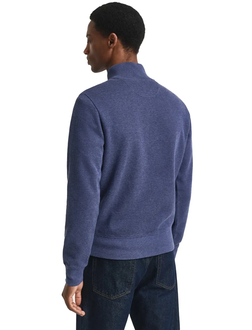Gant katoenen trui opstaande kraag blauw