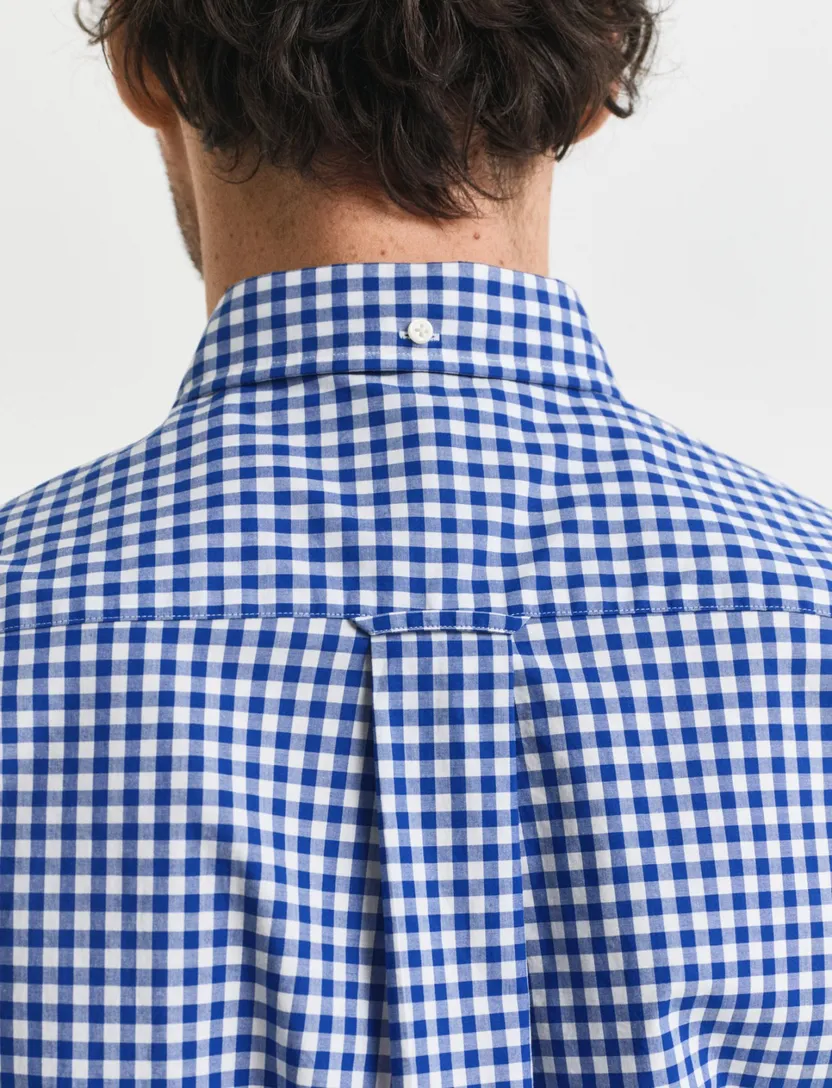 Gant casual overhemd normale fit blauw geruit