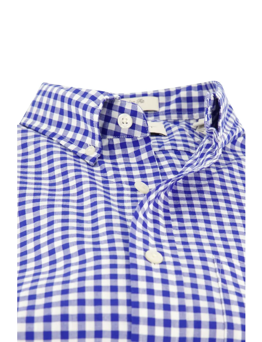Gant casual geruit overhemd normale fit blauw katoen
