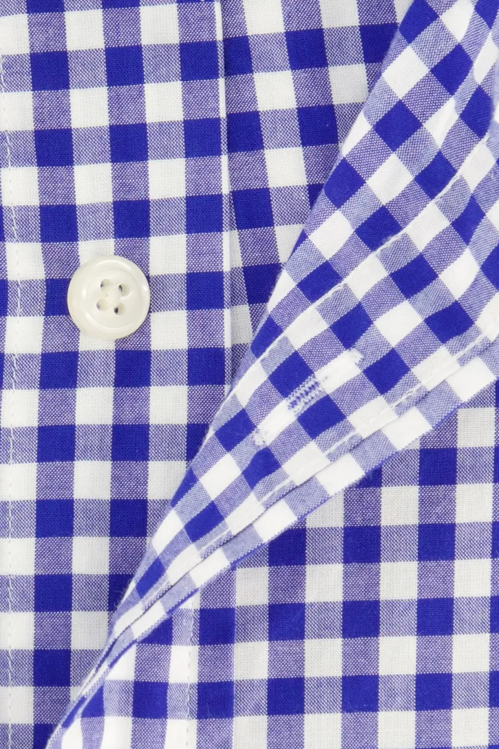 Gant casual overhemd normale fit blauw geruit