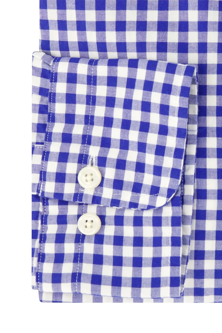 Gant casual overhemd normale fit blauw geruit