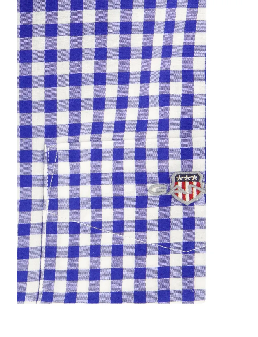 Gant casual geruit overhemd normale fit blauw katoen