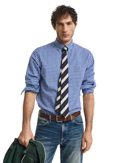 Gant Gant casual geruit overhemd normale fit blauw katoen