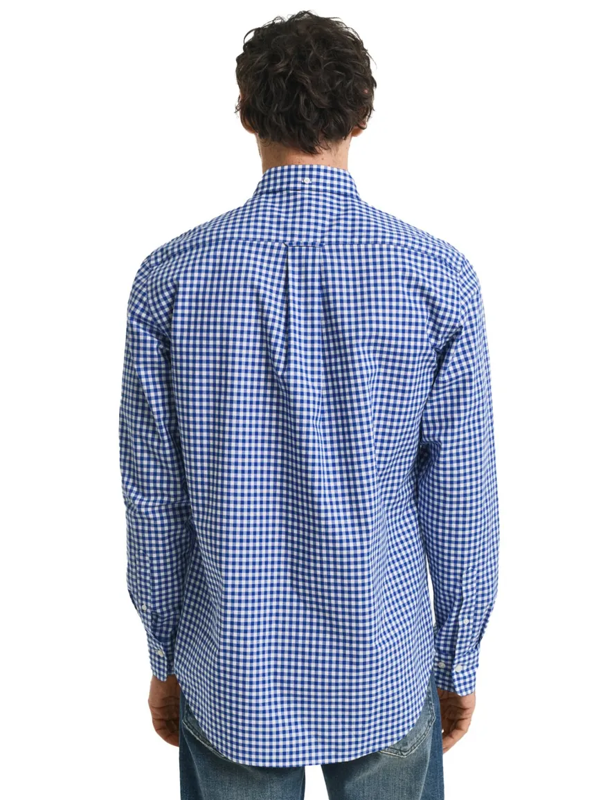 Gant casual geruit overhemd normale fit blauw katoen