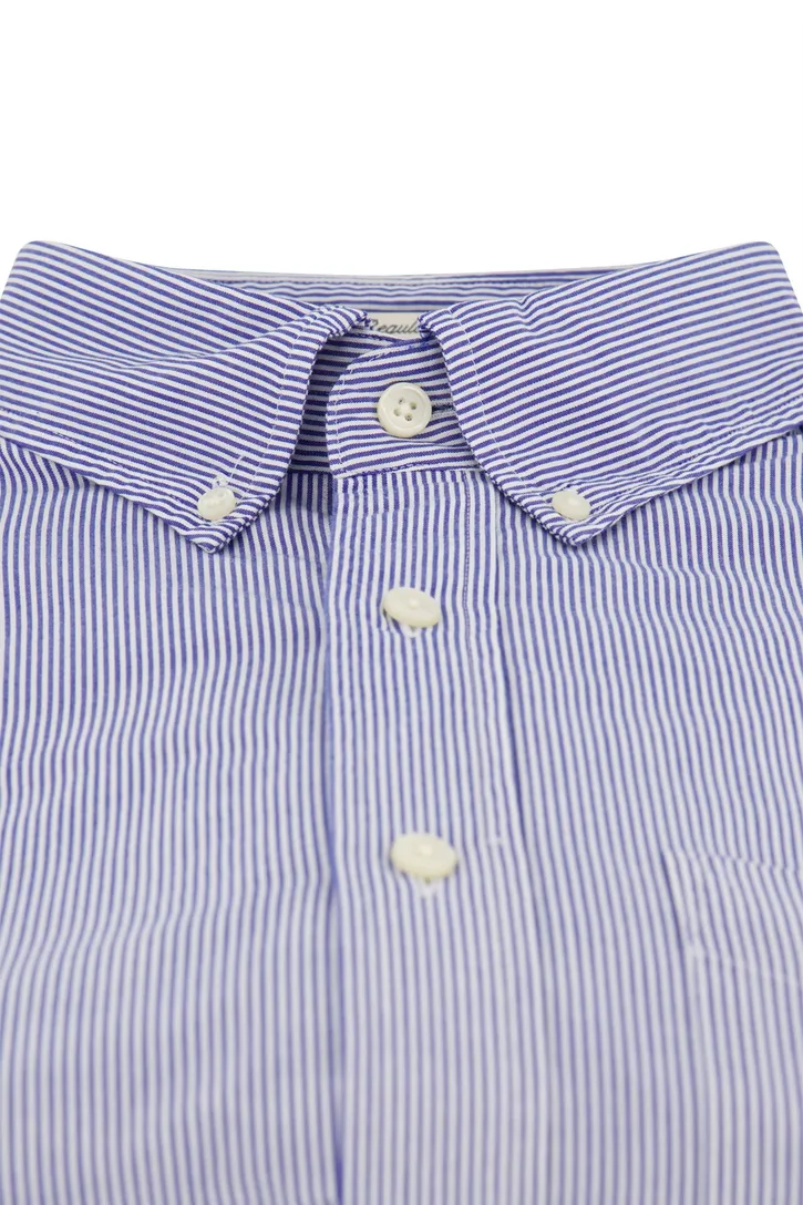 Katoenen Gant casual overhemd normale fit lichtblauw gestreept