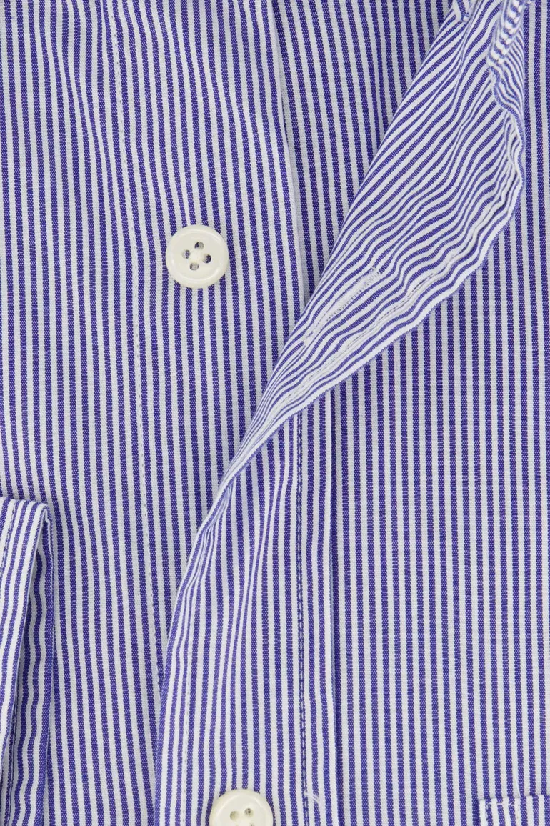 Gant Poplin overhemd blauw wit gestreept borstzak