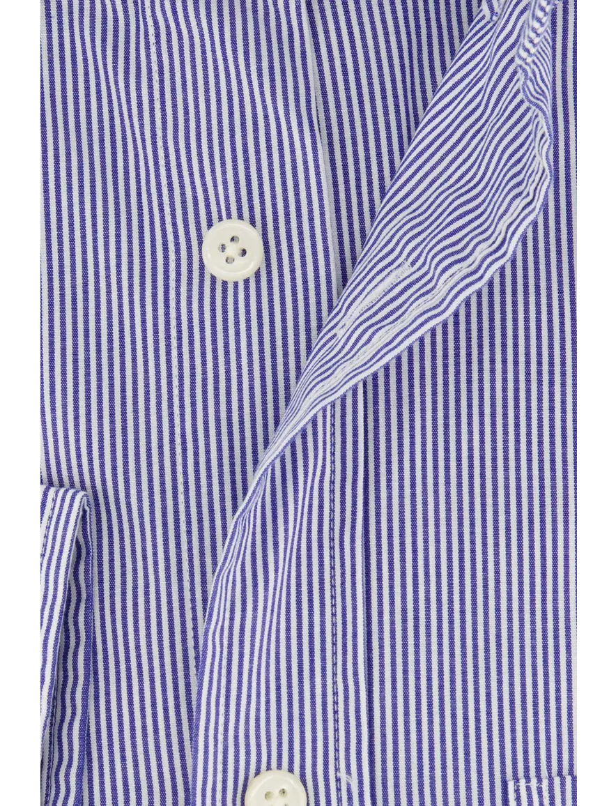 Gant Poplin overhemd blauw wit gestreept borstzak