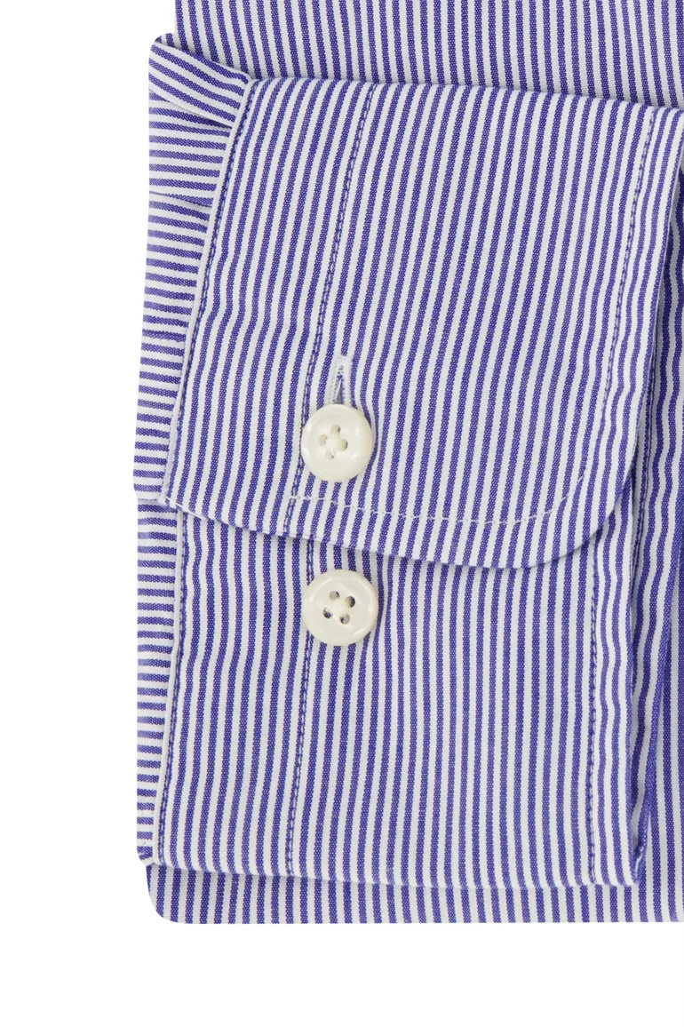 Gant Poplin overhemd blauw wit gestreept borstzak