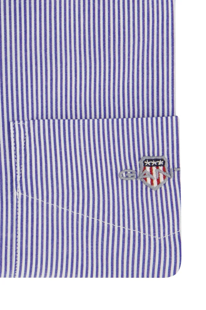 Katoenen Gant casual overhemd normale fit lichtblauw gestreept