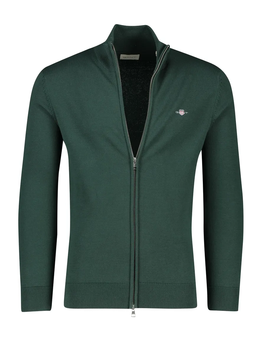 Gant vest groen katoen normale fit