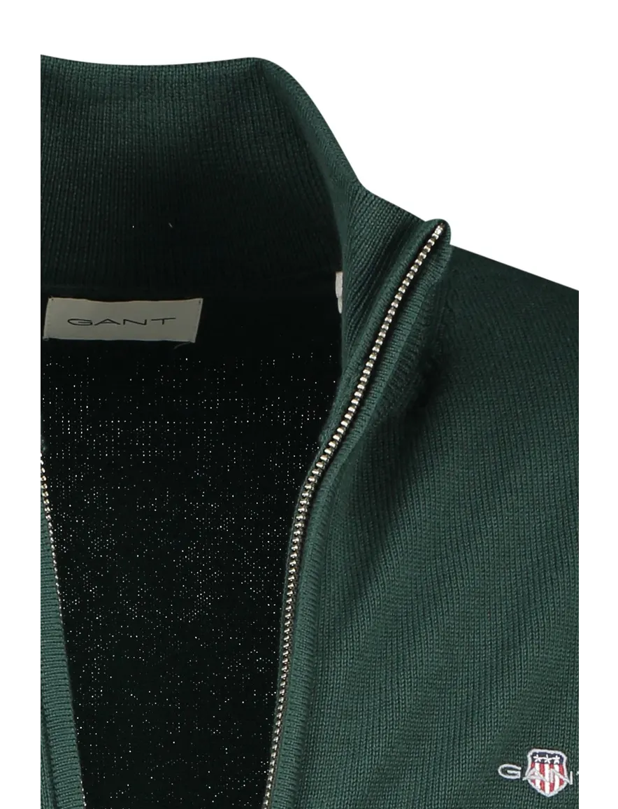 Gant vest groen katoen normale fit