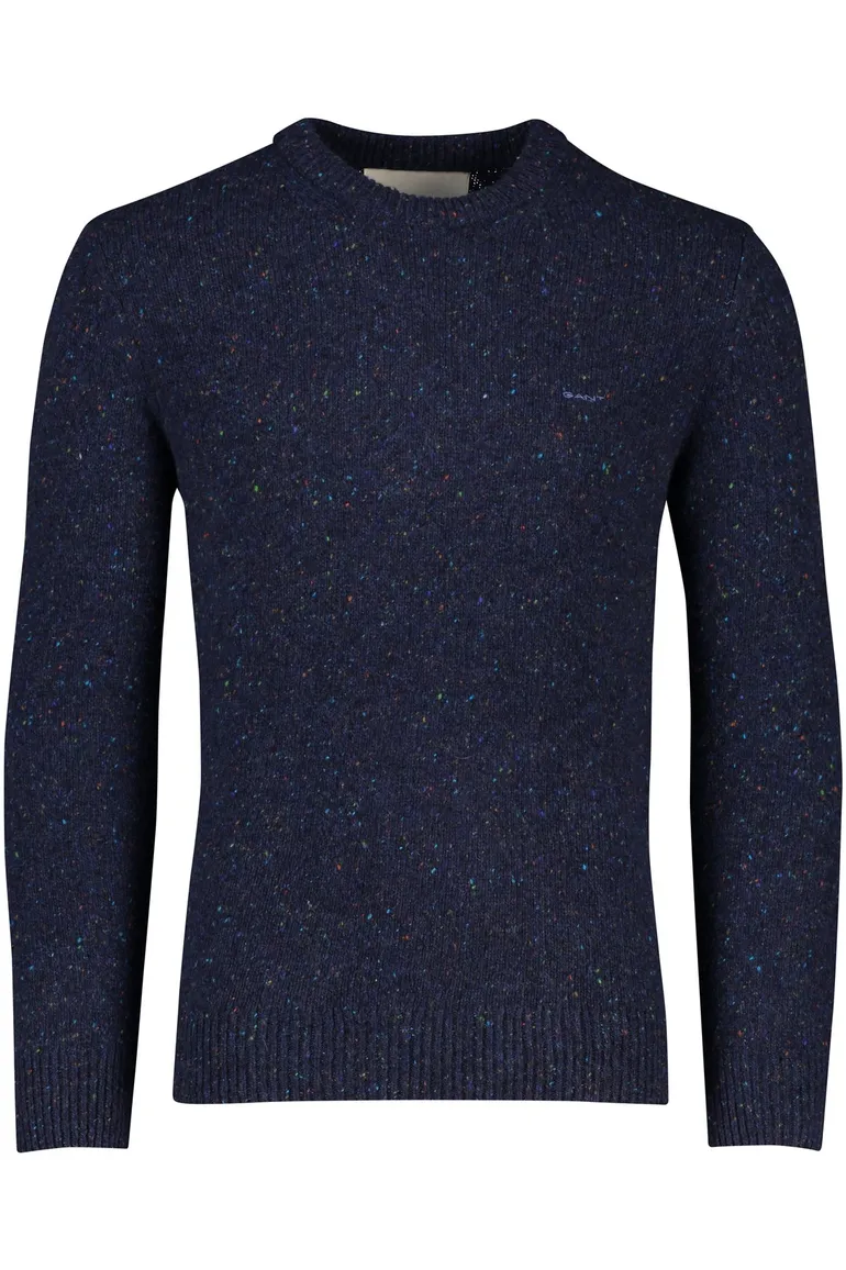 Gant trui wol ronde hals donkerblauw