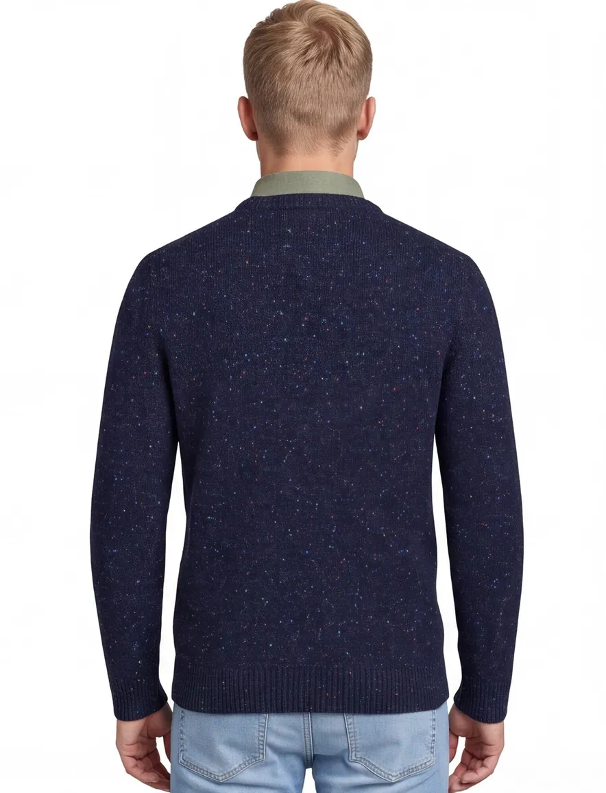 Gant trui wol ronde hals donkerblauw