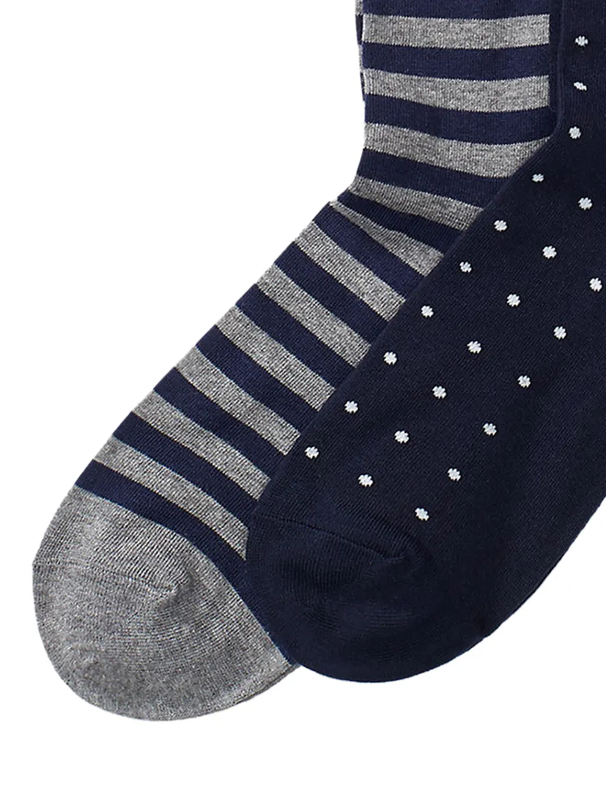 Polo Ralph Lauren sokken donkerblauw geprint 2 paar