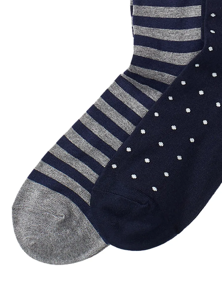 Polo Ralph Lauren sokken donkerblauw geprint 2 paar