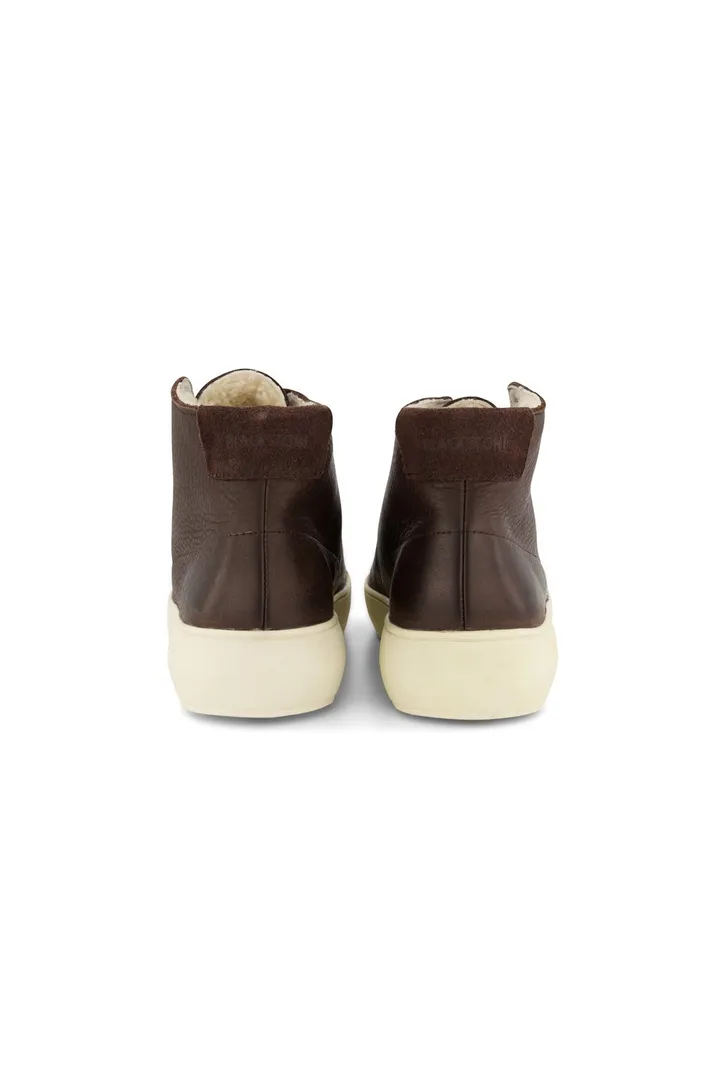 Blackstone hoge schoenen bruin effen leer