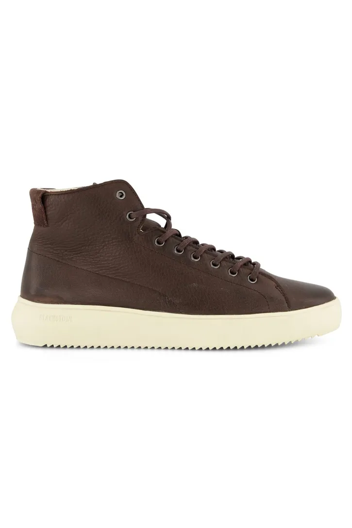 Blackstone hoge schoenen bruin effen leer