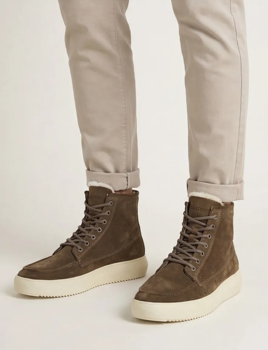 Blackstone sneaker khaki effen