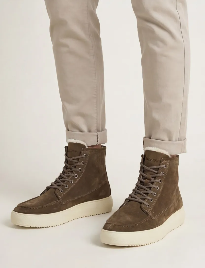Blackstone sneakers effen khaki
